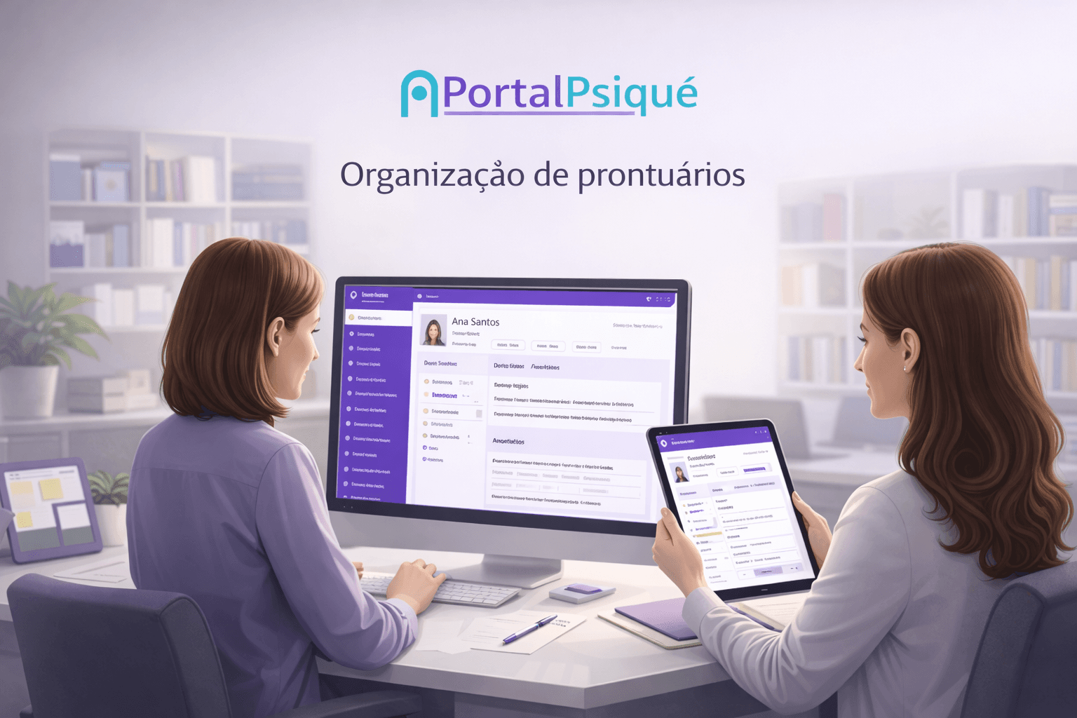 Interface da PortalPsiquê reforçando profissionalismo da clínica